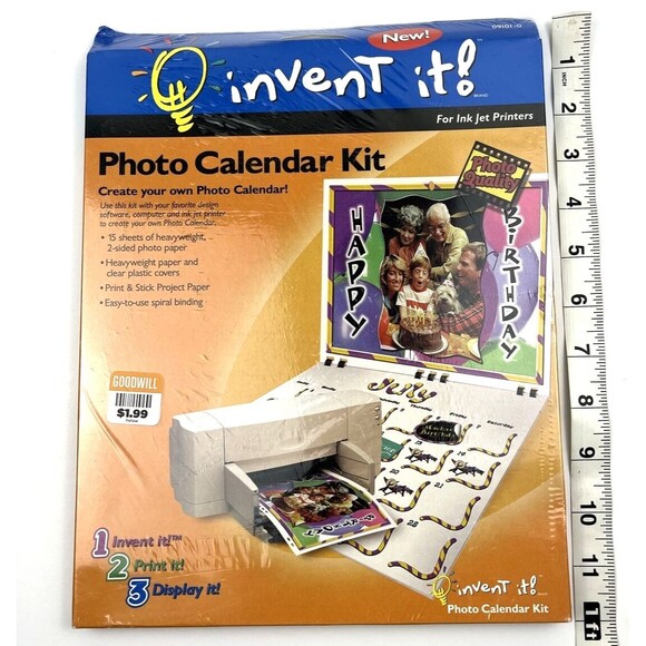 Photo Calendar Kit Invent It! Create Your Own For Ink Jet Printers  Unopened NEW - Picture 3 of 4
